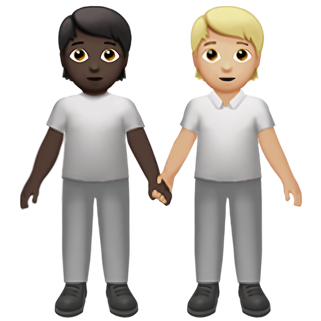 People Holding Hands: Dark Skin Tone, Medium-Light Skin Tone