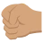 Left-Facing Fist: Medium Skin Tone