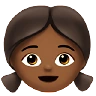 Girl: Medium-Dark Skin Tone Emoji 👧🏾 image - Apple style