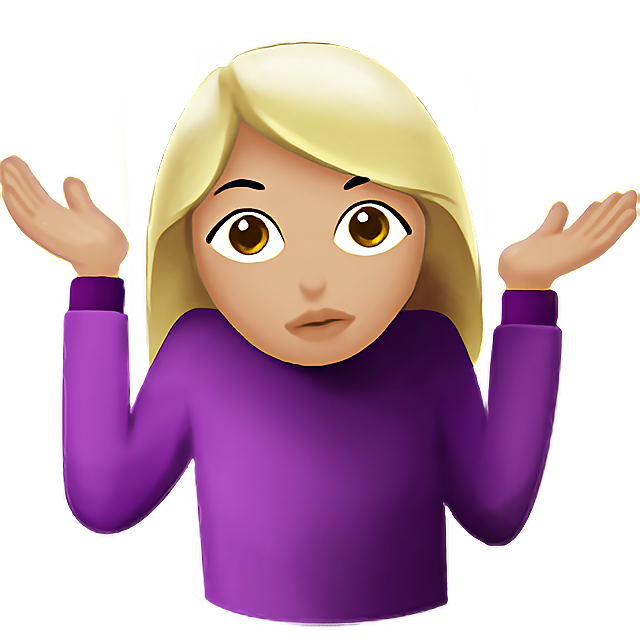 Woman Shrugging: Medium-Light Skin Tone