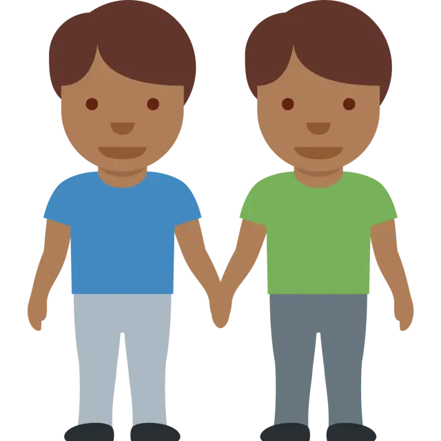👬🏾 - Men Holding Hands: Medium-Dark Skin Tone Emoji meaning, copy and ...