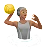 Person Playing Water Polo: Medium Skin Tone