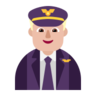 Man Pilot: Medium-Light Skin Tone Emoji 👨🏼‍✈️ image - Microsoft Classic 2D style
