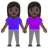 Women Holding Hands: Dark Skin Tone