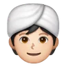 Person Wearing Turban: Light Skin Tone Emoji 👳🏻 image - Samsung style