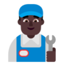 Man Mechanic: Dark Skin Tone Emoji 👨🏿‍🔧 image - Microsoft Classic 2D style