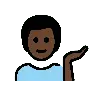 Man Tipping Hand: Dark Skin Tone Emoji 💁🏿‍♂️ image - OpenMoji style