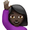 Woman Raising Hand: Dark Skin Tone Emoji 🙋🏿‍♀️ image - Apple style