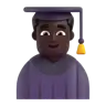 Man Student: Dark Skin Tone Emoji 👨🏿‍🎓 image - Microsoft 3D Fluent style