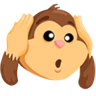 聞こえない猿 Emoji 🙉 image - Facebook Messenger (2016) style