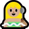 Person In Steamy Room: Medium-Light Skin Tone Emoji 🧖🏼 image - Microsoft Windows 10 Segoe UI Emoji style