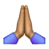 Folded Hands: Medium Skin Tone Emoji 🙏🏽 image - Samsung style