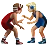 Men Wrestling: Medium Skin Tone, Medium-Light Skin Tone