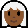 Woman: Medium-Dark Skin Tone, White Hair Emoji 👩🏾‍🦳 image - Microsoft Windows 10 Segoe UI Emoji style