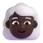 Woman: Dark Skin Tone, White Hair