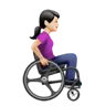 Woman In Manual Wheelchair Facing Right: Light Skin Tone Emoji 👩🏻‍🦽‍➡️ image - Apple style