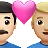 Couple With Heart: Man, Man, Light Skin Tone, Medium-Light Skin Tone