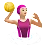Woman Playing Water Polo: Light Skin Tone