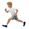 Person Running: Medium Skin Tone Emoji 🏃🏽 image - Apple style