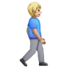 Man Walking Facing Right: Medium-Light Skin Tone Emoji 🚶🏼‍♂️‍➡️ image - Samsung style
