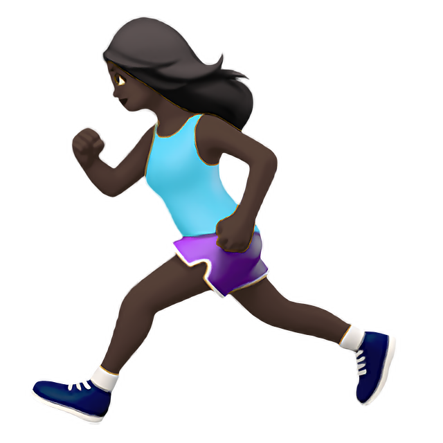 Woman Running: Dark Skin Tone