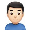 Man Frowning: Light Skin Tone Emoji 🙍🏻‍♂️ image - Apple style