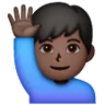 Man Raising Hand: Dark Skin Tone Emoji 🙋🏿‍♂️ image - Samsung style