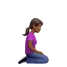 Woman Kneeling Facing Right: Medium-Dark Skin Tone Emoji 🧎🏾‍♀️‍➡️ image - Apple style