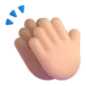 Clapping Hands: Medium-Light Skin Tone Emoji 👏🏼 image - Microsoft 3D Fluent style