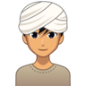 Man Wearing Turban: Medium Skin Tone Emoji 👳🏽‍♂️ image - Emojidex style