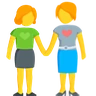 两个女人手牵着手 Emoji 👭 image - Facebook Messenger (2016) style