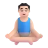 Man In Lotus Position: Light Skin Tone Emoji 🧘🏻‍♂️ image - Microsoft 3D Fluent style