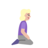Woman Kneeling Facing Right: Medium-Light Skin Tone Emoji 🧎🏼‍♀️‍➡️ image - Microsoft Classic 2D style
