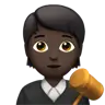 Judge: Dark Skin Tone Emoji 🧑🏿‍⚖️ image - Apple style