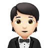 Person In Tuxedo: Light Skin Tone Emoji 🤵🏻 image - Apple style