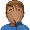 Man Facepalming: Medium Skin Tone Emoji 🤦🏽‍♂️ image - Apple style