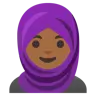 Woman With Headscarf: Medium-Dark Skin Tone Emoji 🧕🏾 image - Google Noto Color style