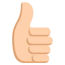 Thumbs Up: Medium-Light Skin Tone Emoji 👍🏼 image - EmojiTwo style