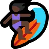 Woman Surfing: Dark Skin Tone Emoji 🏄🏿‍♀️ image - Microsoft Windows 10 Segoe UI Emoji style