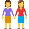 两个女人手牵着手 Emoji 👭 image - Skype style