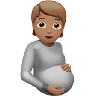 Pregnant Person: Medium Skin Tone Emoji 🫄🏽 image - Apple style