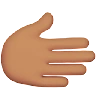 Rightwards Hand: Medium Skin Tone Emoji 🫱🏽 image - Apple style