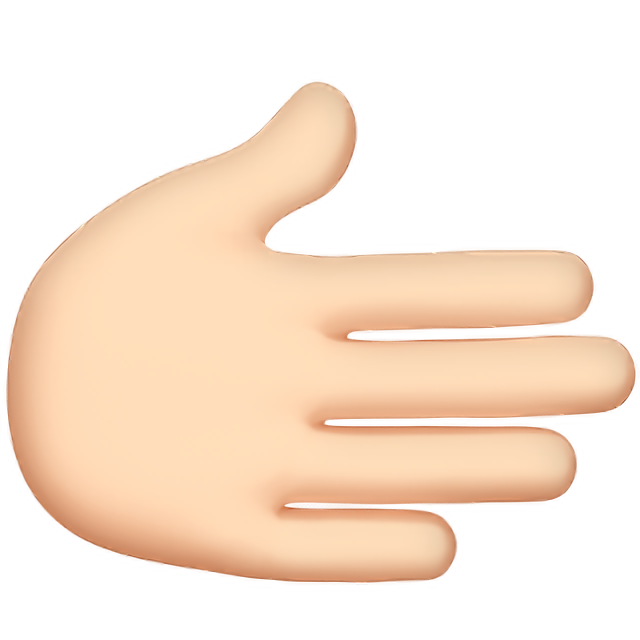 Rightwards Hand: Light Skin Tone