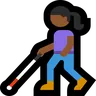 Woman With White Cane: Medium-Dark Skin Tone Emoji 👩🏾‍🦯 image - Microsoft Windows 10 Segoe UI Emoji style