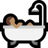 Person Taking Bath: Medium Skin Tone Emoji 🛀🏽 image - Microsoft Windows 10 Segoe UI Emoji style
