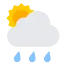 Białe słońce za chmurą z deszczem Emoji 🌦 image - Tossface style