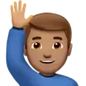 Man Raising Hand: Medium Skin Tone Emoji 🙋🏽‍♂️ image - Apple style