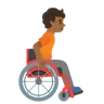Person In Manual Wheelchair Facing Right: Medium-Dark Skin Tone Emoji 🧑🏾‍🦽‍➡️ image - Google Noto Color style