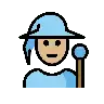 Mage: Medium-Light Skin Tone Emoji 🧙🏼 image - OpenMoji style