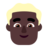 Man: Dark Skin Tone, Blond Hair